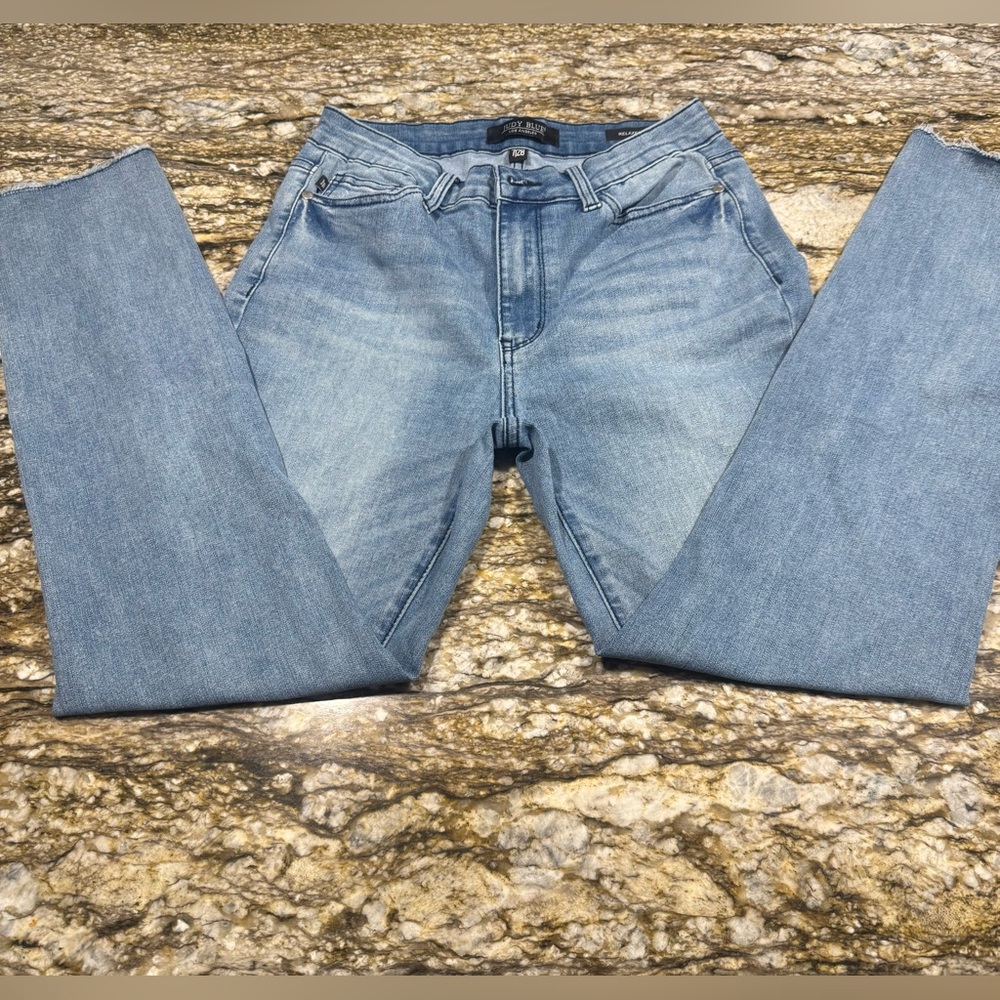 Judy Blue 7/28 Acid Washed/distressed Jeans Relaxed Fit Cotten Blend